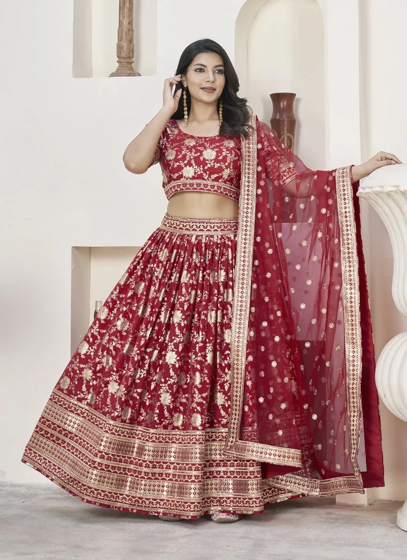 Exquisite Dola Jacquard Lehenga Choli Set