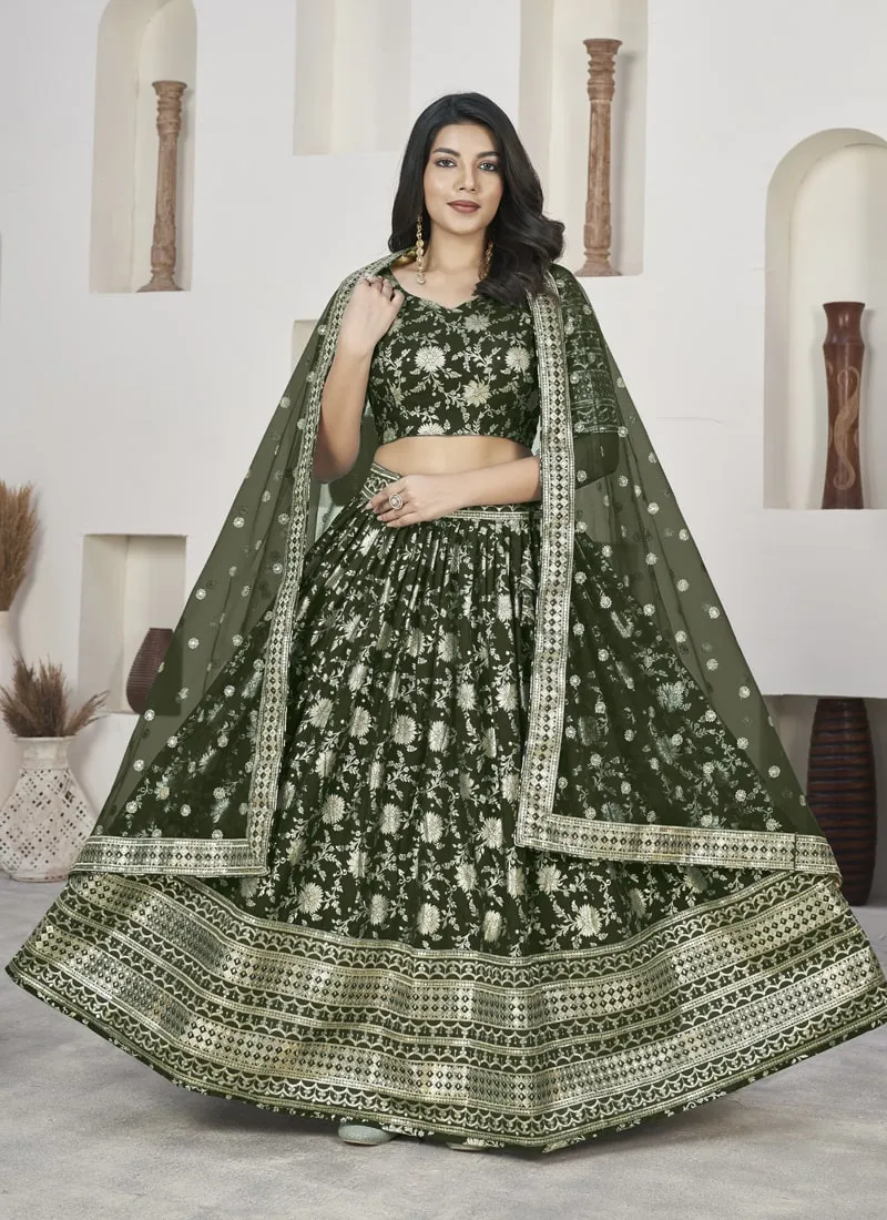 Exquisite Dola Jacquard Lehenga Choli Set