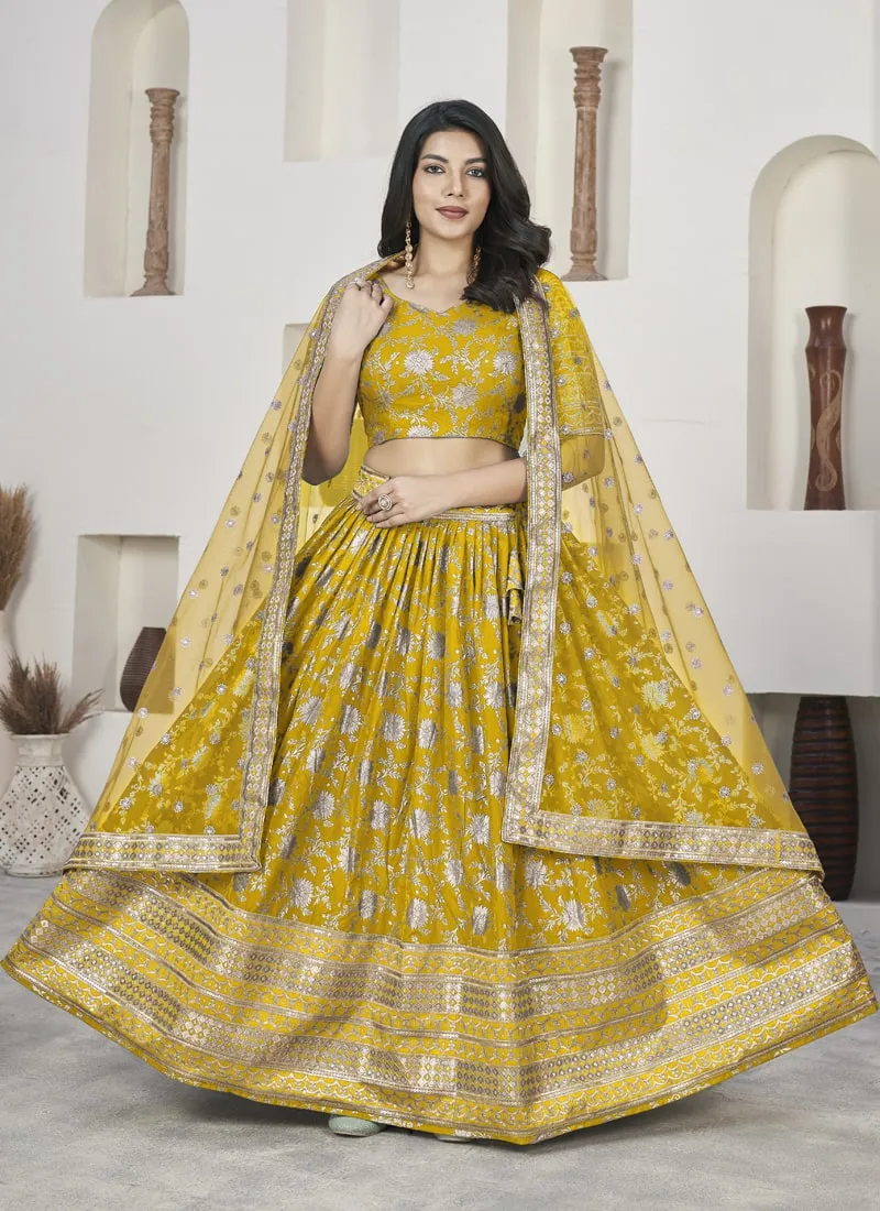 Exquisite Dola Jacquard Lehenga Choli Set