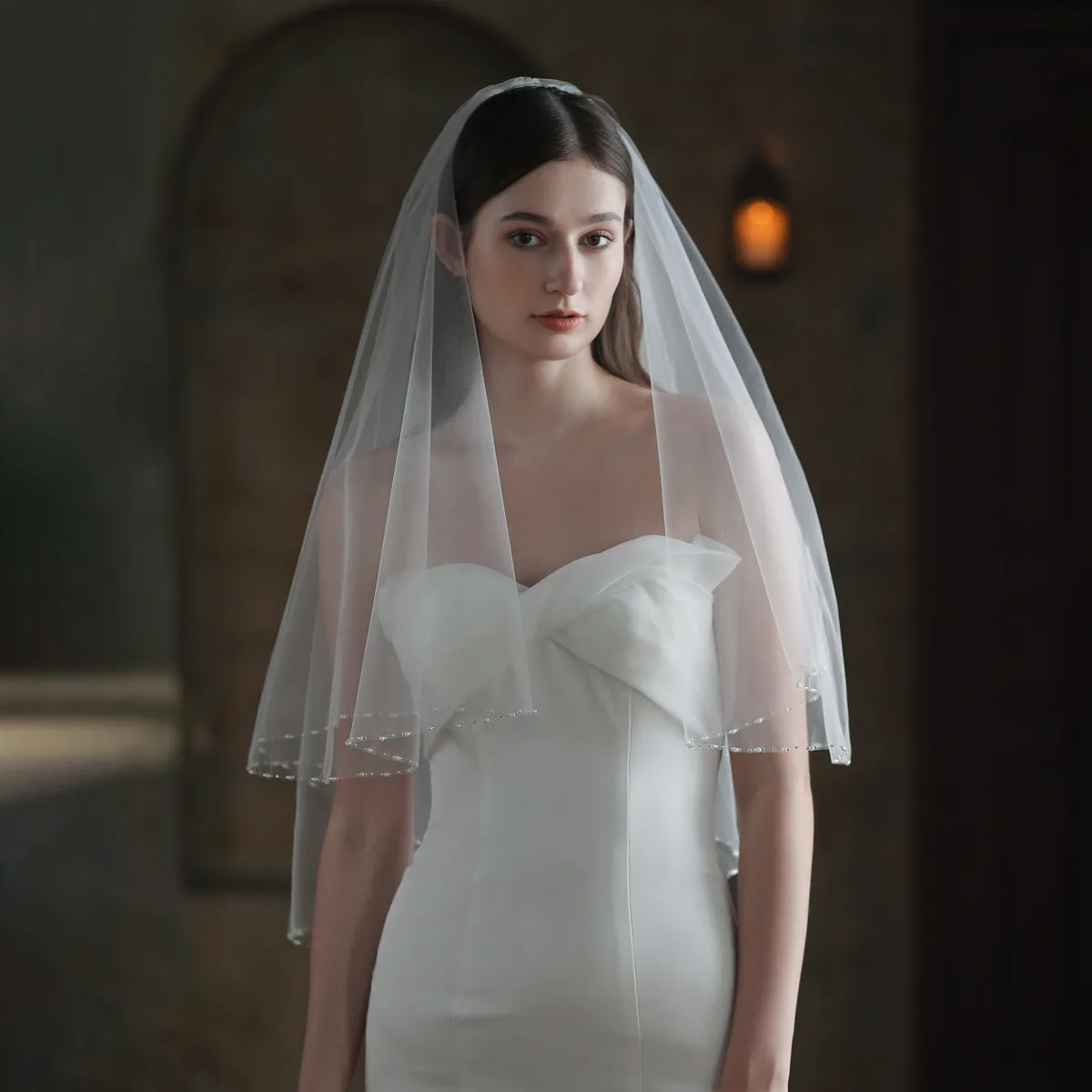 Exquisite Handmade Beaded Bridal Veil