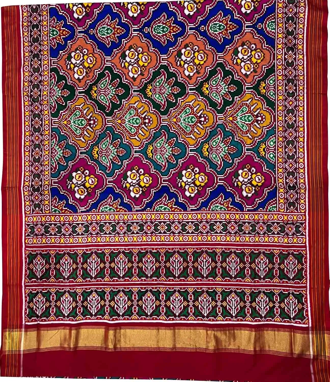 Exquisite Multicolor Handloom Patola Silk Saree