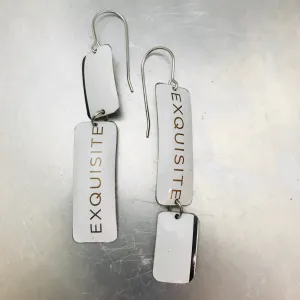 Exquisite Narrow Rectangle Zero Waste Tin Earrings