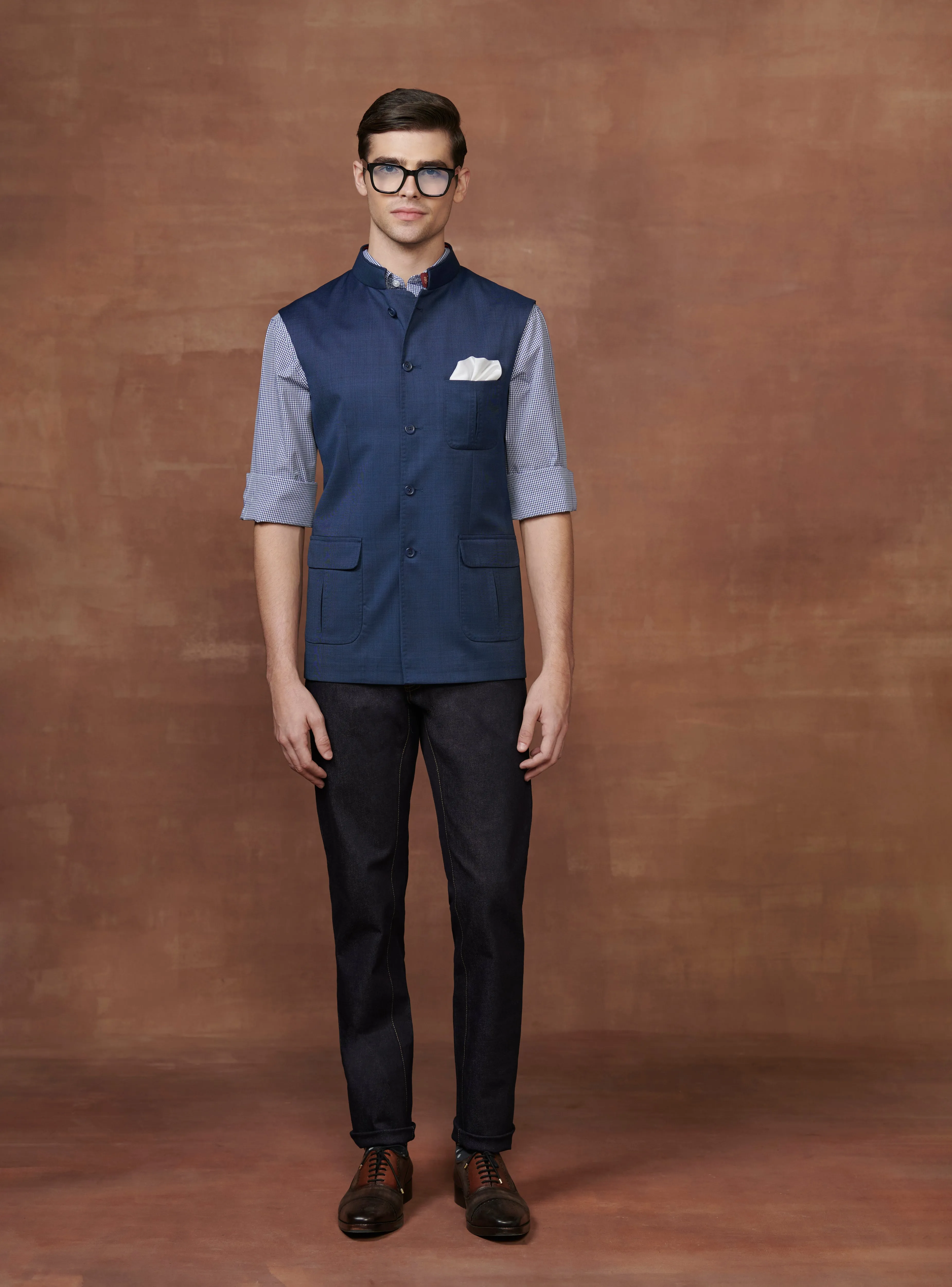 EXQUISITE NAVY BLUE SAFARI WAISTCOAT