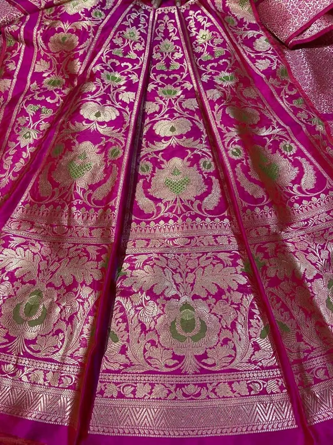 Exquisite Pink Banarasi Silk Lehenga Set