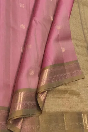 Exquisite Pink Kanjeevaram Handloom Silk Saree