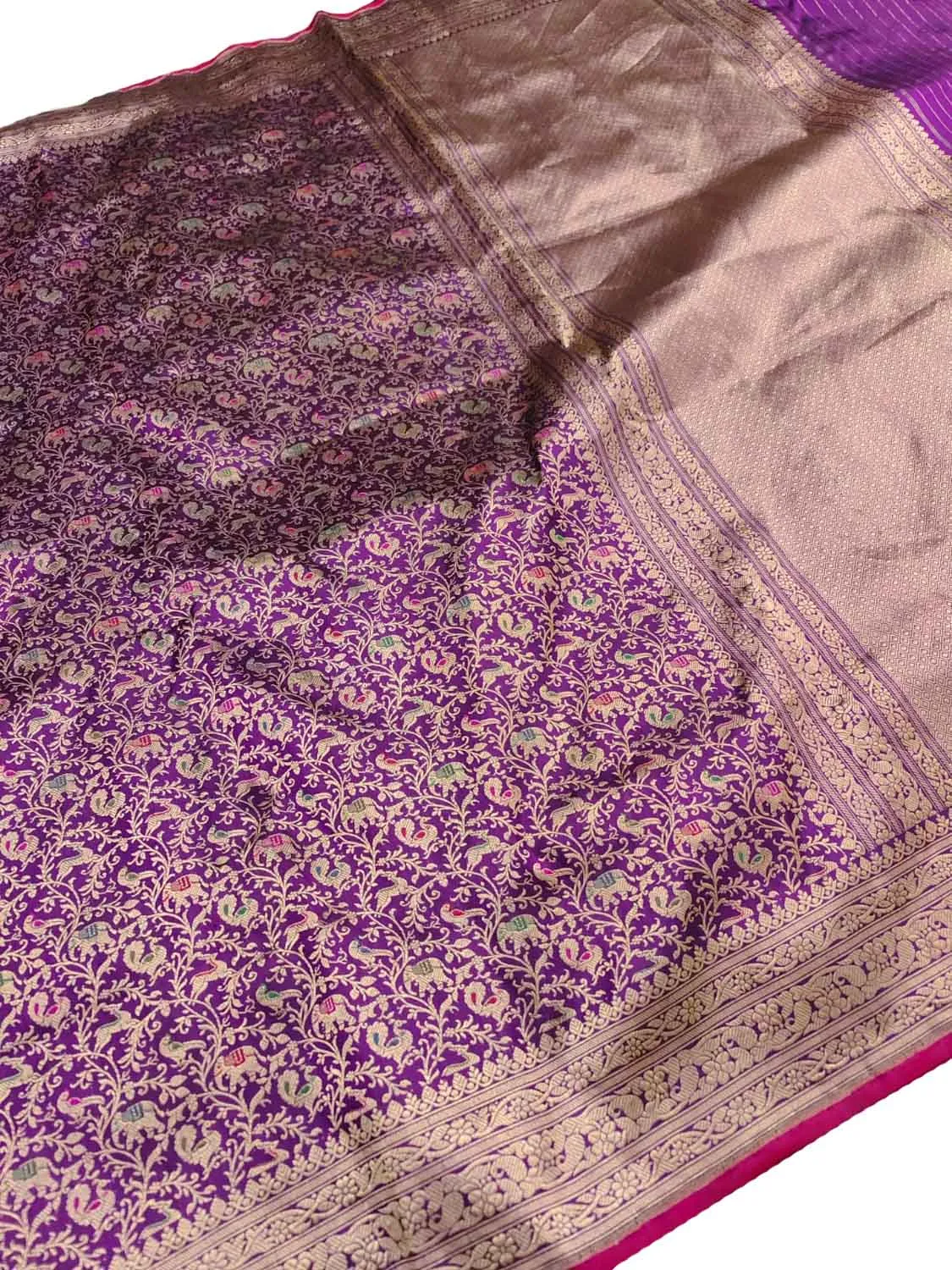 Exquisite Purple Banarasi Katan Silk Saree