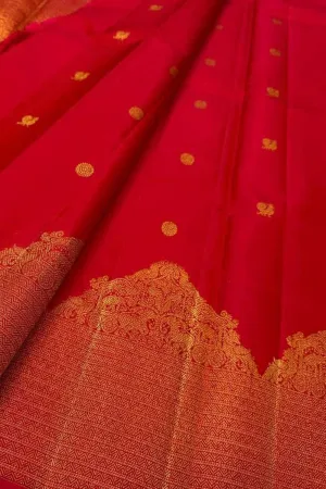 Exquisite Red Kanjeevaram Handloom Silk Saree