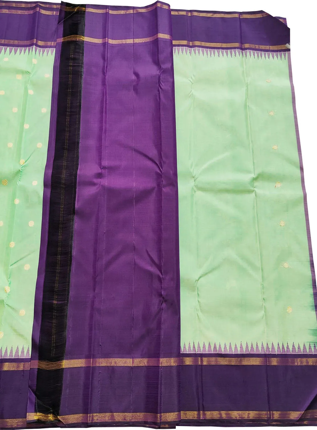 Exquisite Sea Green Pure Silk Saree - Handloom Kanjeevaram