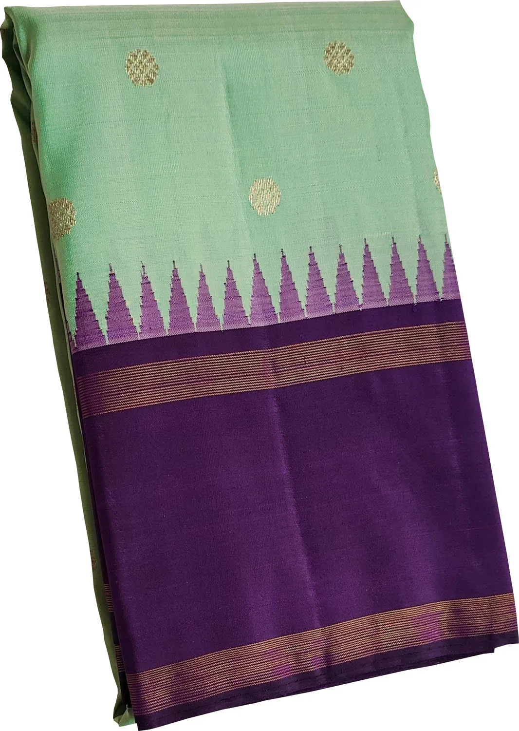 Exquisite Sea Green Pure Silk Saree - Handloom Kanjeevaram