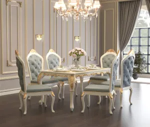 Exquisite Solid Wood Luxury Dining Set