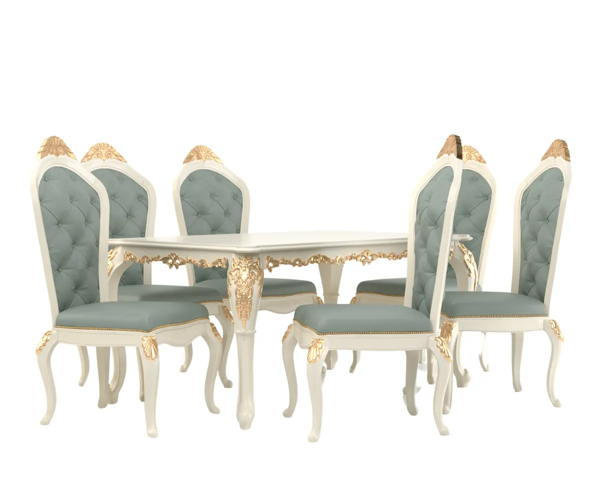 Exquisite Solid Wood Luxury Dining Set