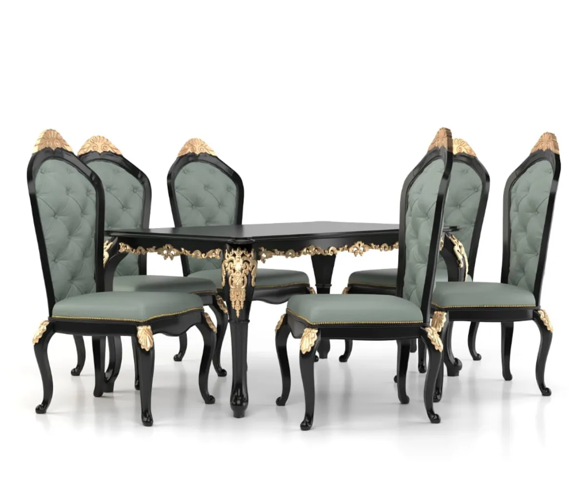 Exquisite Solid Wood Luxury Dining Set