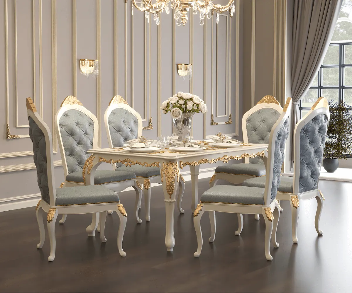 Exquisite Solid Wood Luxury Dining Set