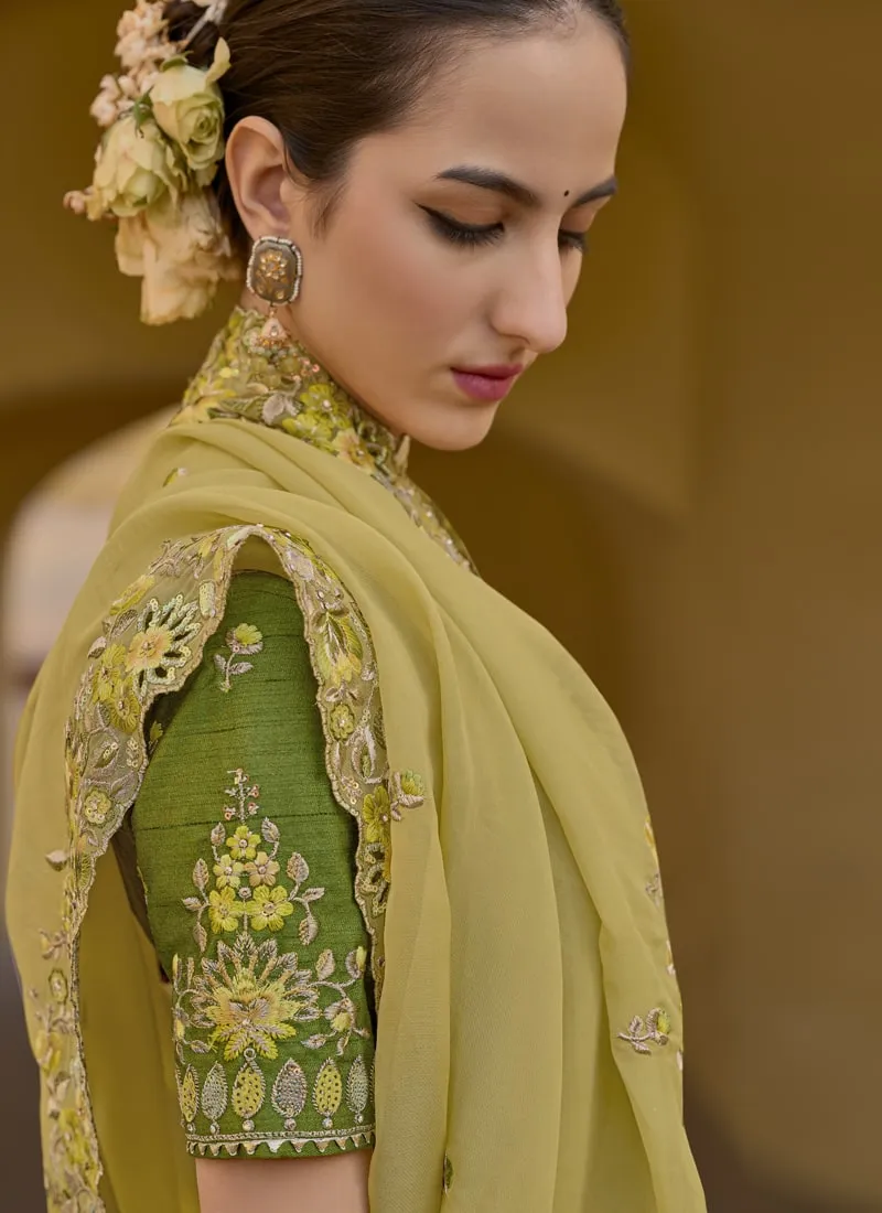 Exquisite Wedding Saree with Embroidery and Cut Work