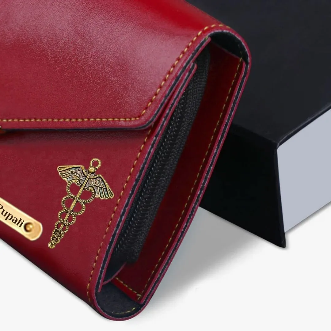 Exquisite Women Personalized Purse with Dr. Charm - Maroon