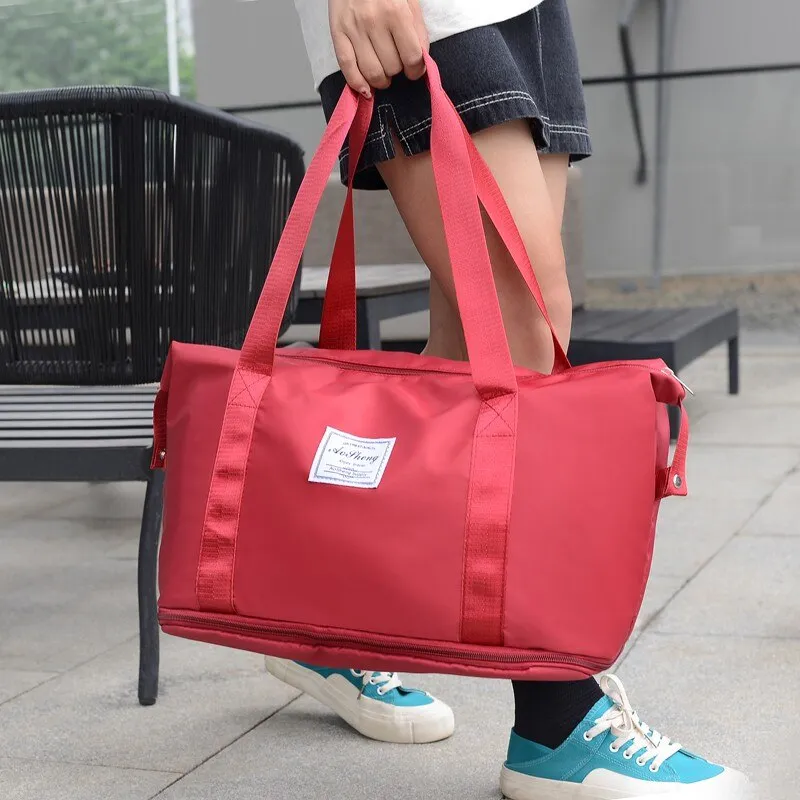 Fashion Women's Bag Solid Color Large Capacity Sports Bags Nylon Waterproof Yoga Bags Outdoor Leisure Travel Bags 2021