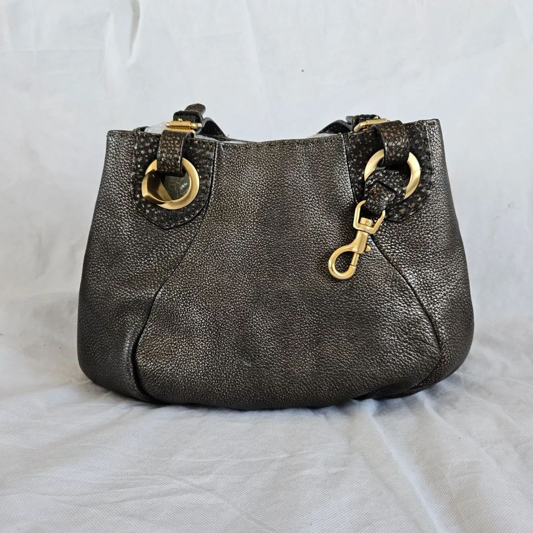 Fendi Ancient Gold Leather Selleria Pomodorino Large Bag