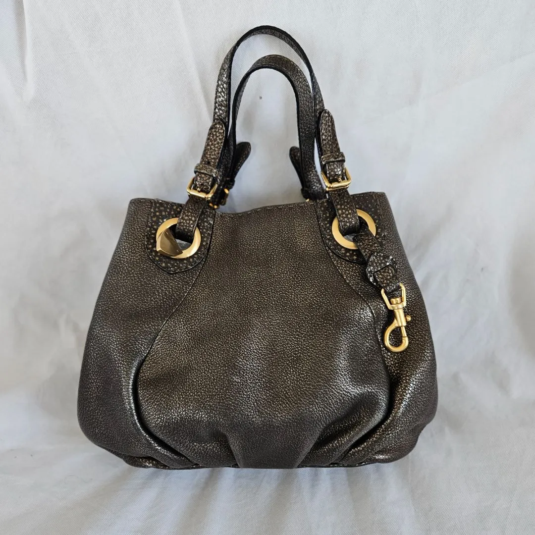 Fendi Ancient Gold Leather Selleria Pomodorino Large Bag