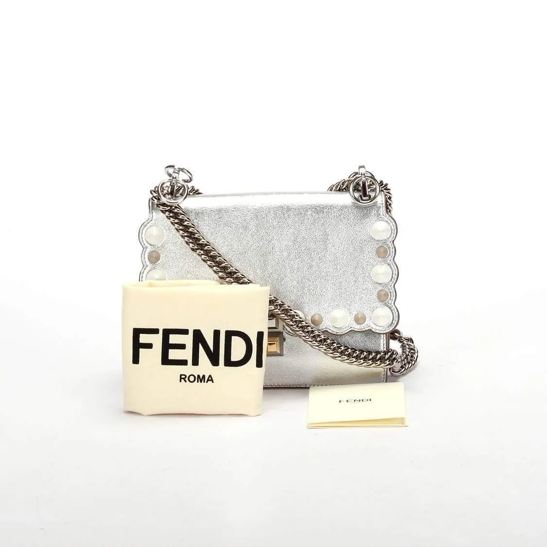 Fendi Silver Small Studded Kan I - RCL1175