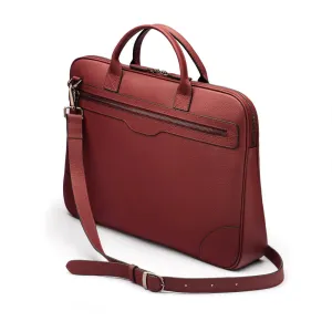 Fitzrovia Leather 16" Laptop Bag - Burgundy