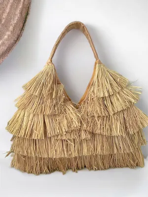 Flamenco raffia bag