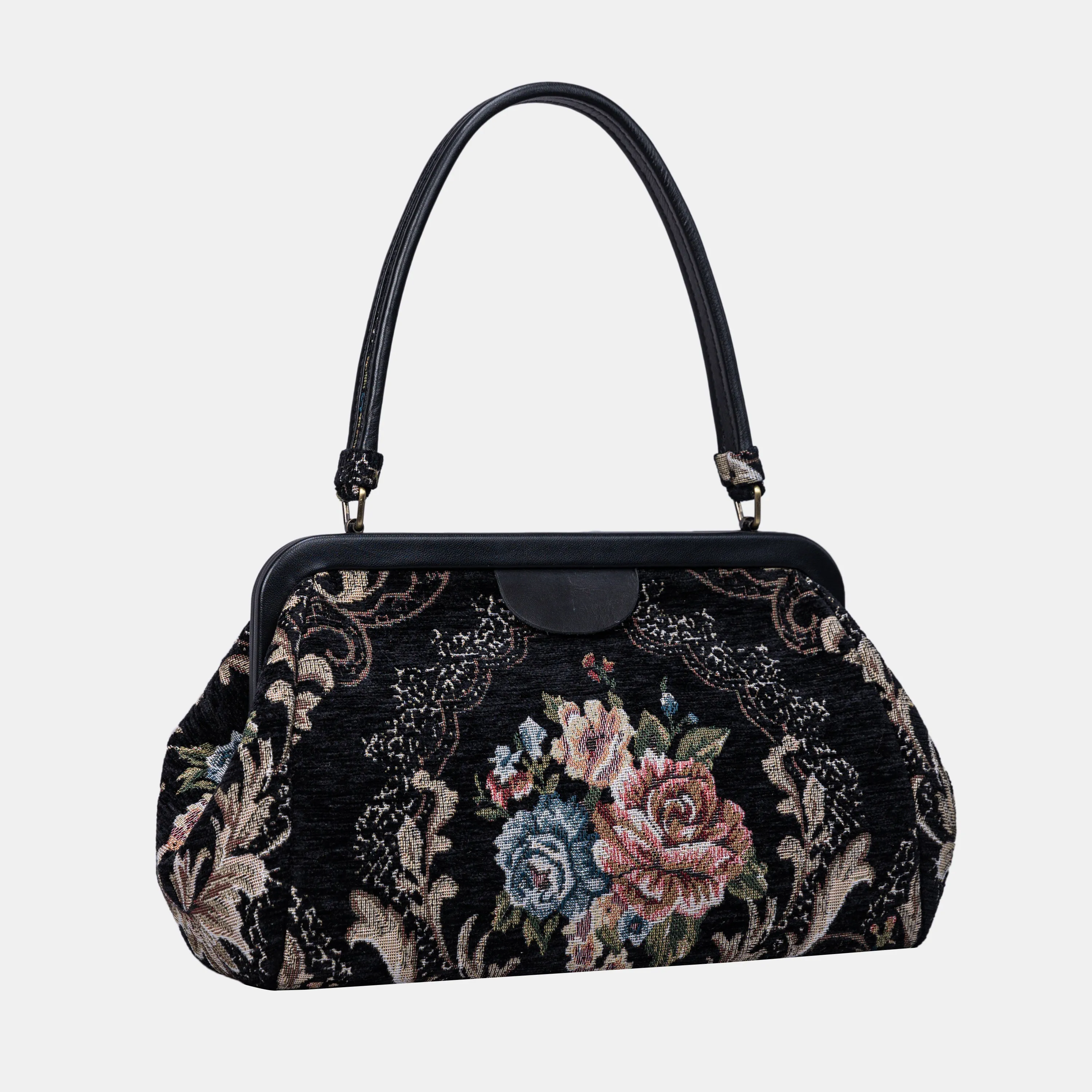 Floral Black Shoulder Bag