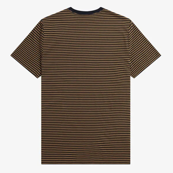 Fred Perry Fine Stripe T-Shirt - Shaded Stone / Navy