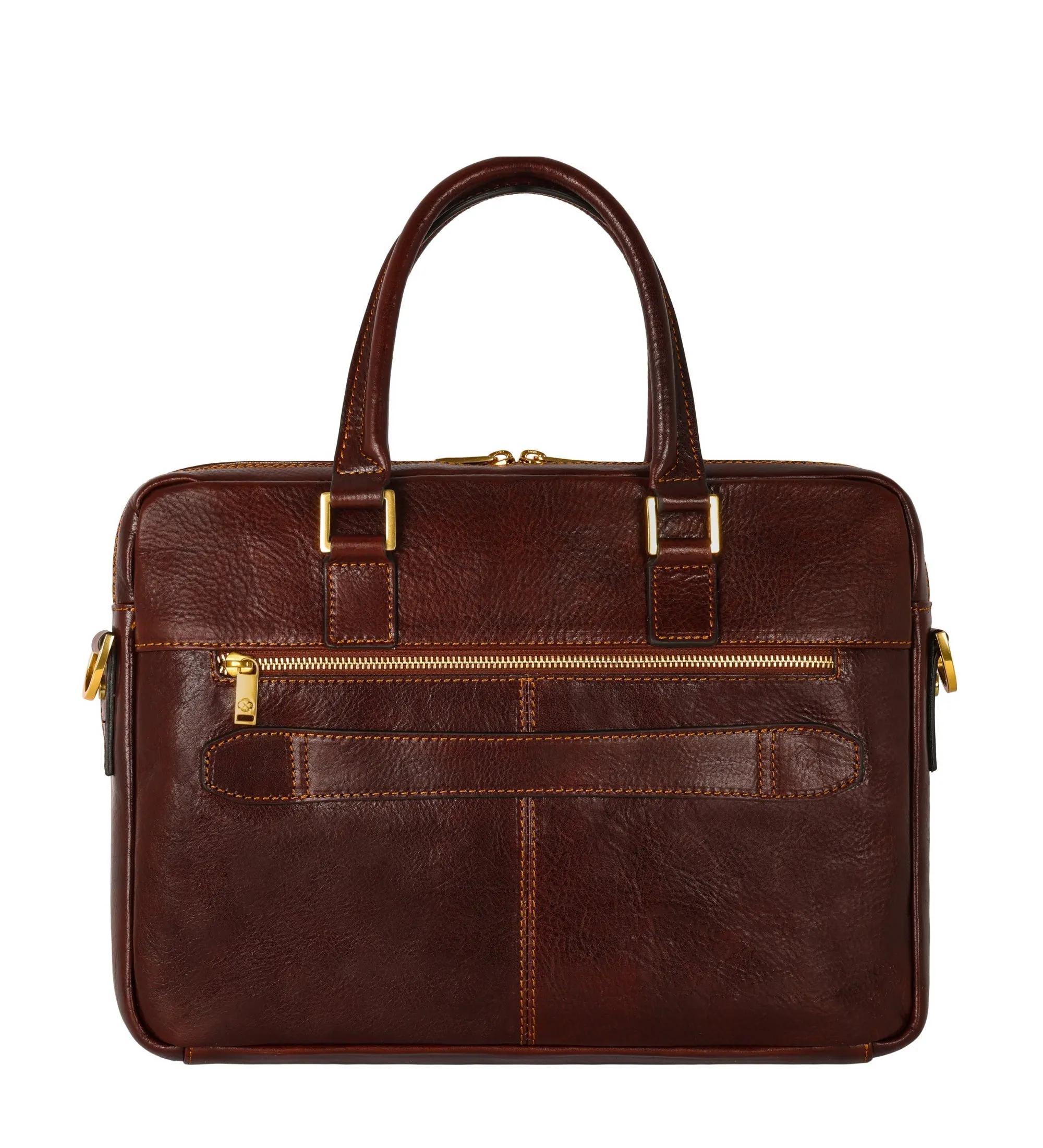 Full Grain Italian Leather Briefcase Laptop Bag - Orlando