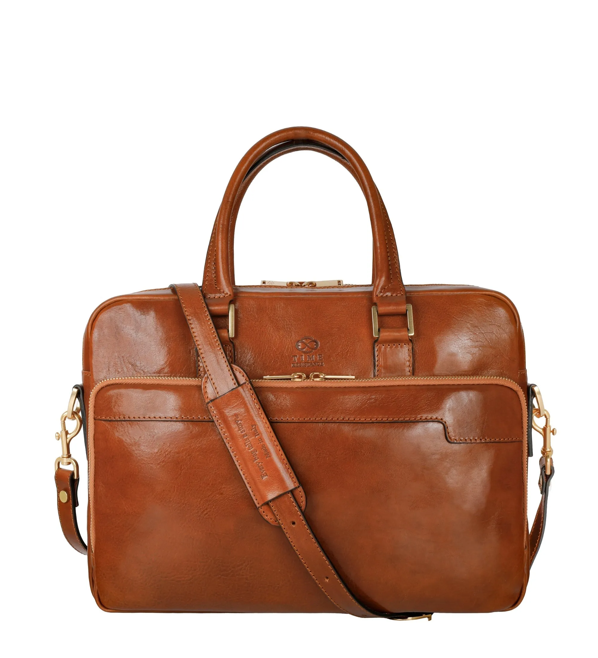 Full Grain Italian Leather Briefcase Laptop Bag - Orlando