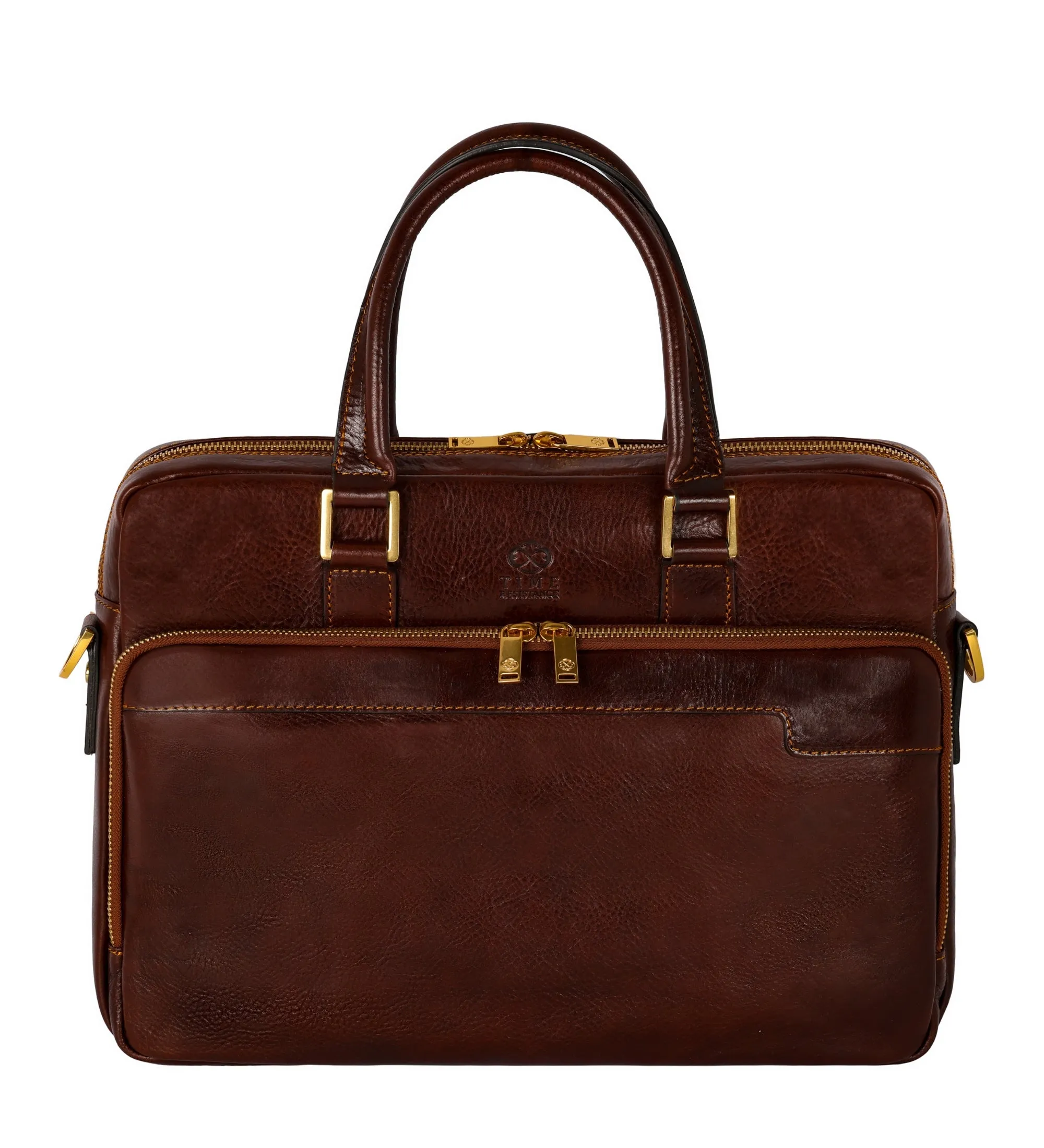 Full Grain Italian Leather Briefcase Laptop Bag - Orlando