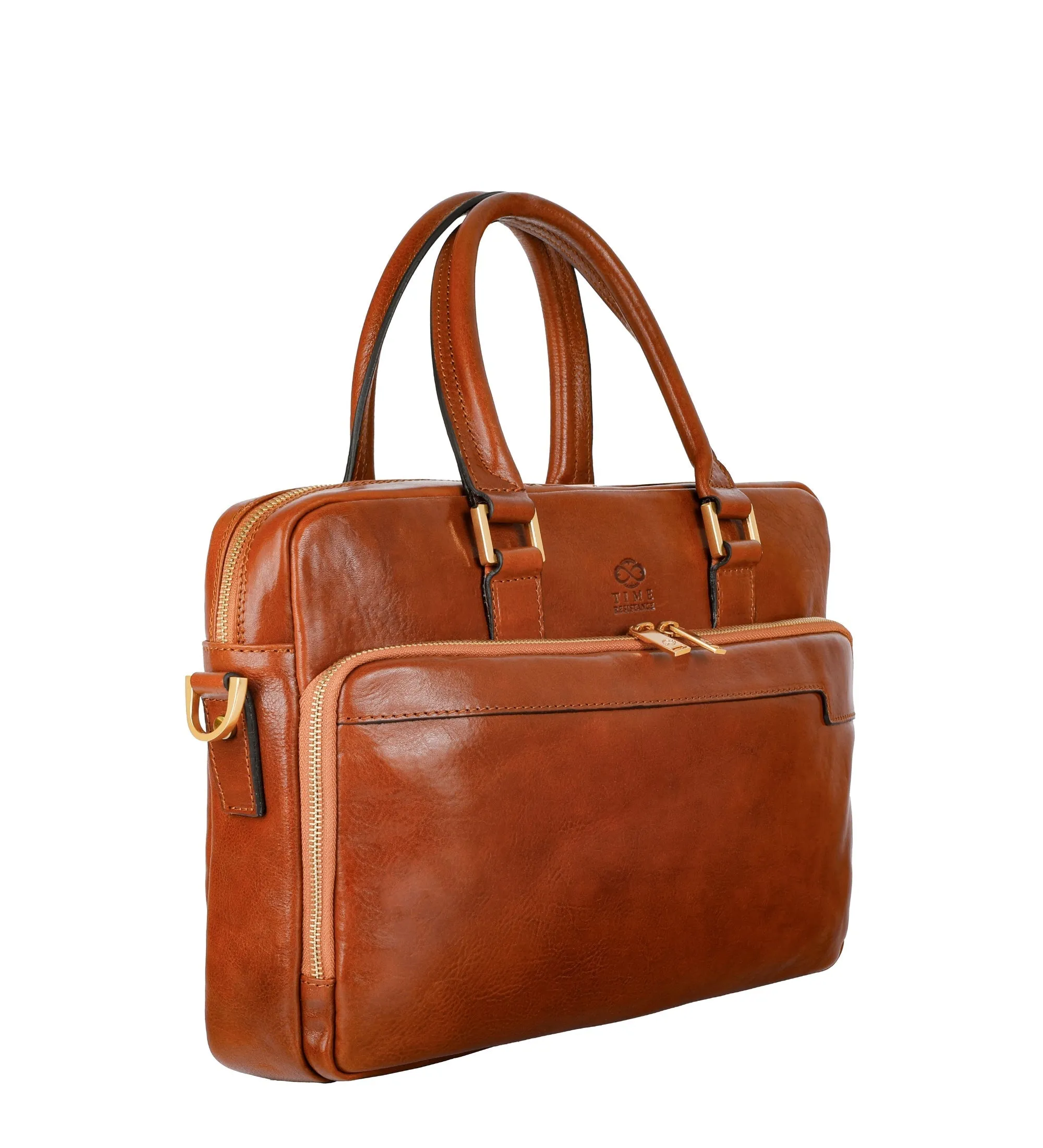 Full Grain Italian Leather Briefcase Laptop Bag - Orlando