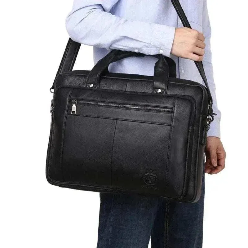 Genuine Leather Men's Briefcase | Luxury 16-Inch Laptop Bag | BBC005