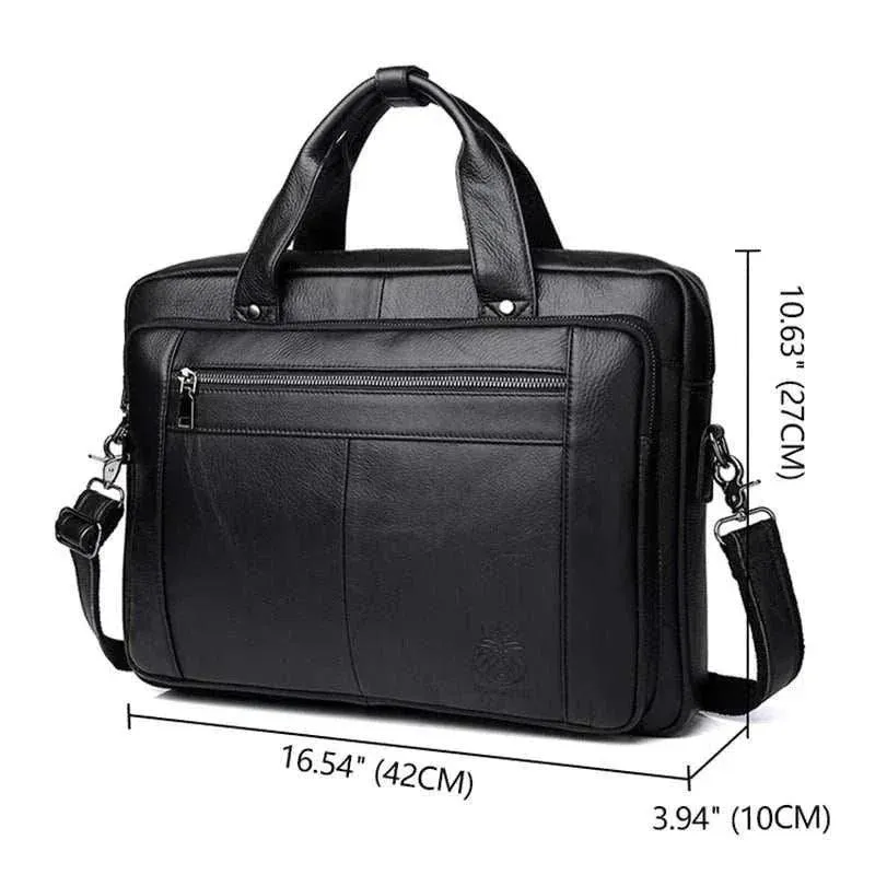 Genuine Leather Men's Briefcase | Luxury 16-Inch Laptop Bag | BBC005