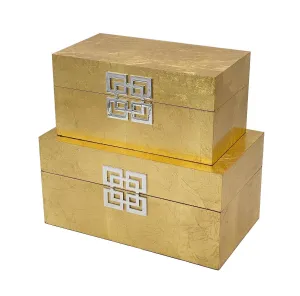 Golden Jewelry Storage Box - Set of 2