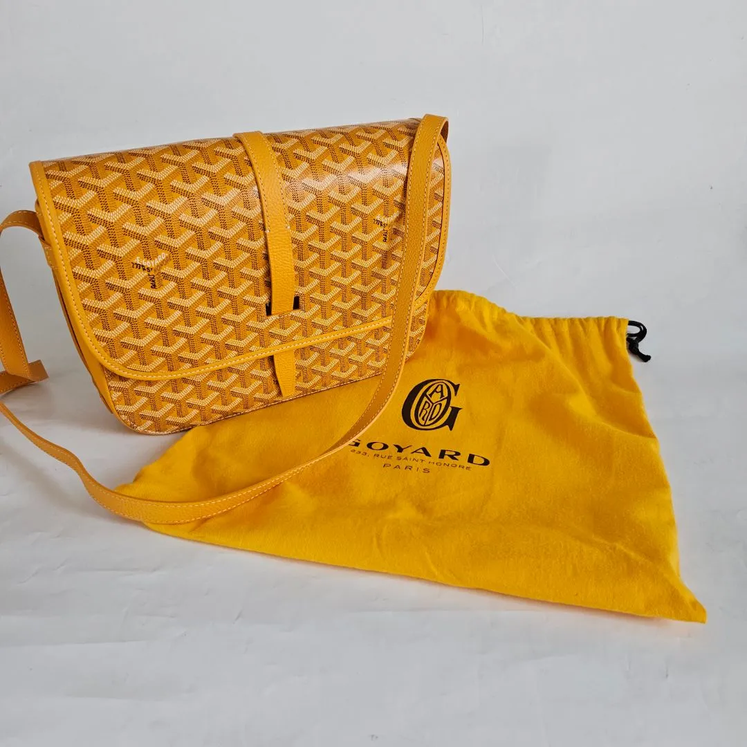 Goyard Belvedere MM Yellow Crossbody Bag