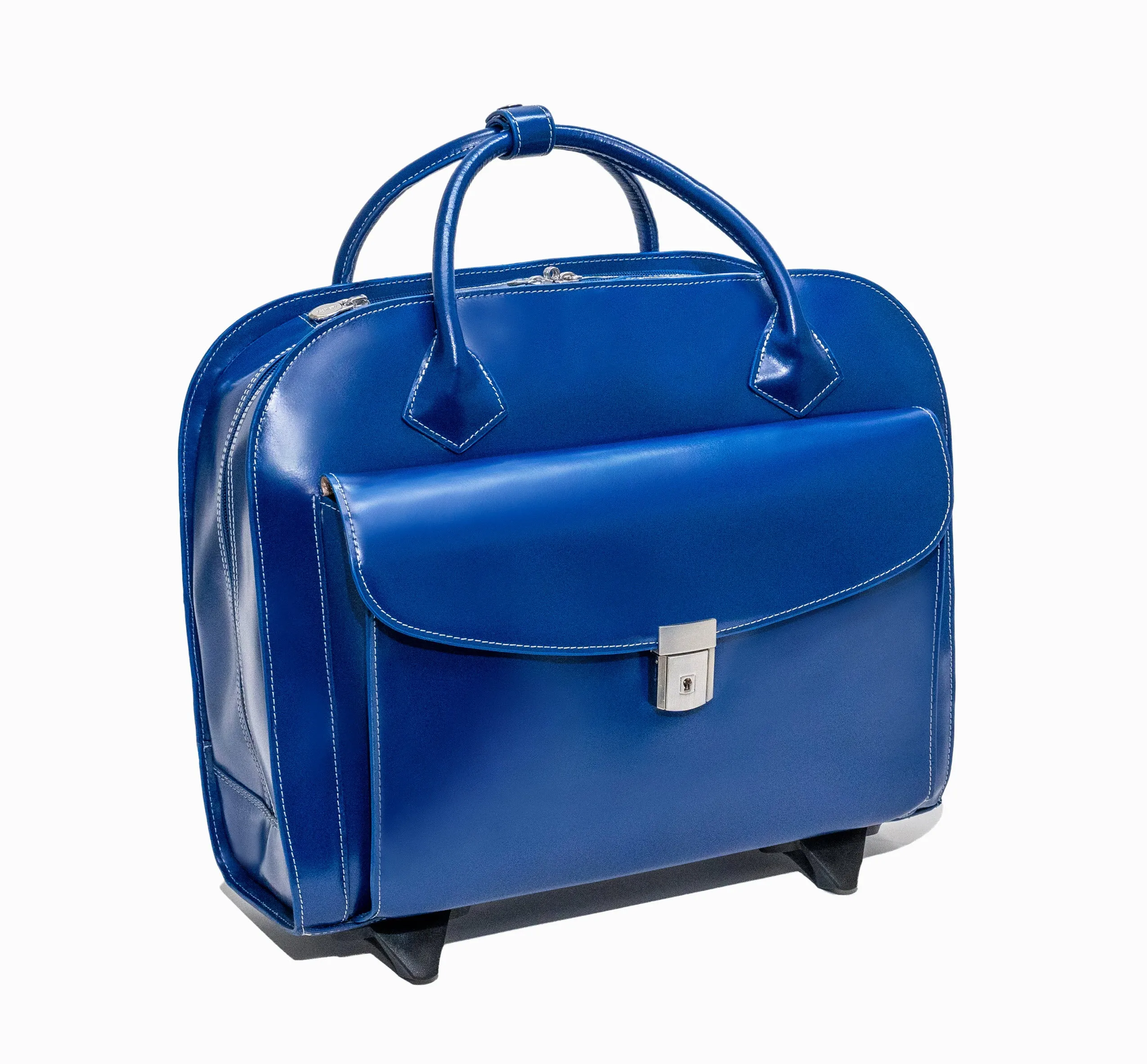 GRANVILLE | 15” Leather Wheeled Laptop Briefcase