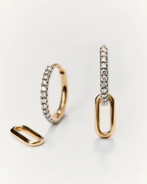 GRID 1 Diamonds and Gold Tay Hoops