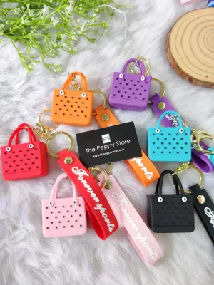 Handbag 3D Silicon Keychain With Bagcharm and Strap (Select From Drop Down Menu)