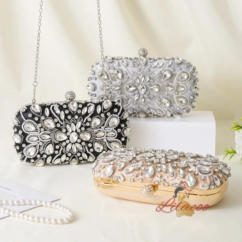 Handbag Studded Beaded Hand Dinner Bag