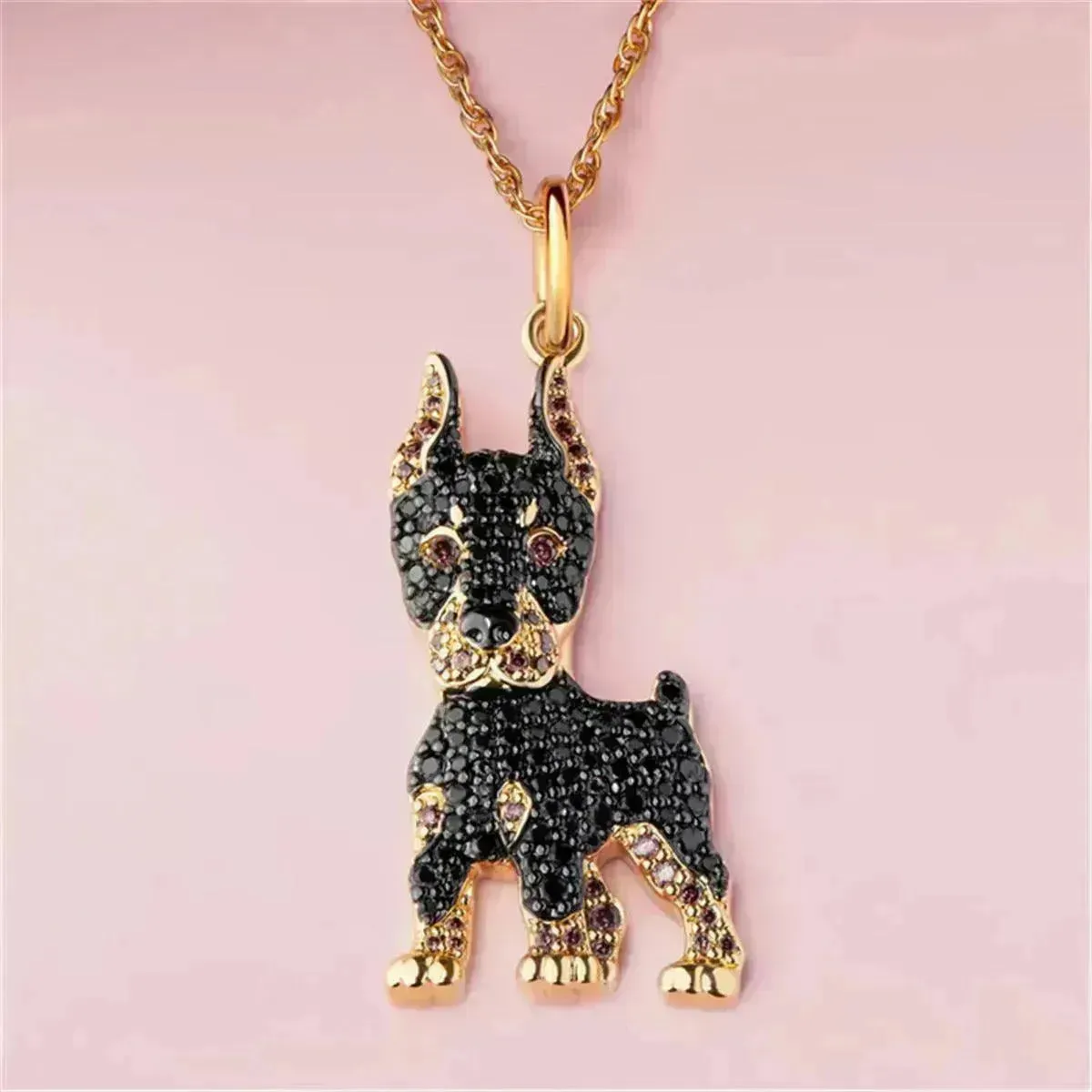 Handsome Doberman Pinscher Pendant Necklace Exquisite