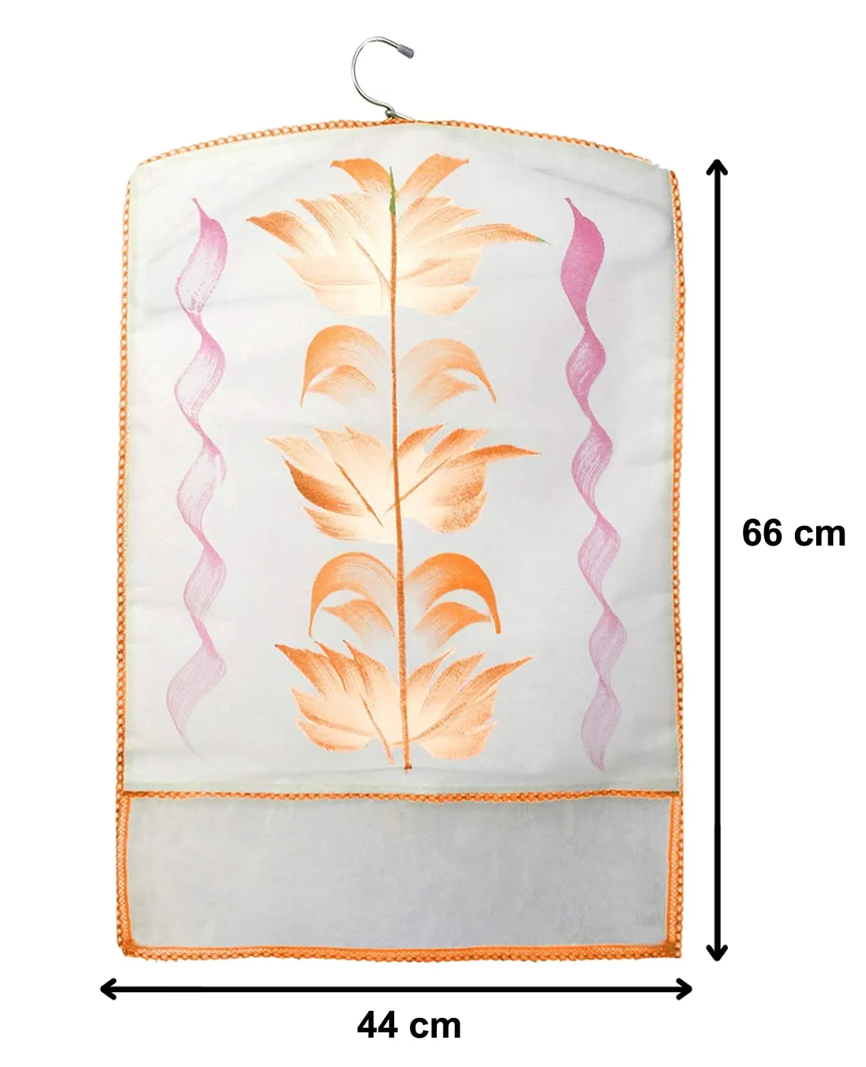 Heart Home Kuber Industries Non Woven Hanging Saree Cover|Wardrobe Organizer|Closet Organizer|Saree & Garments Protector Cover|1 Zipper Compartment on Back Side|Pack of 6 (Orange)