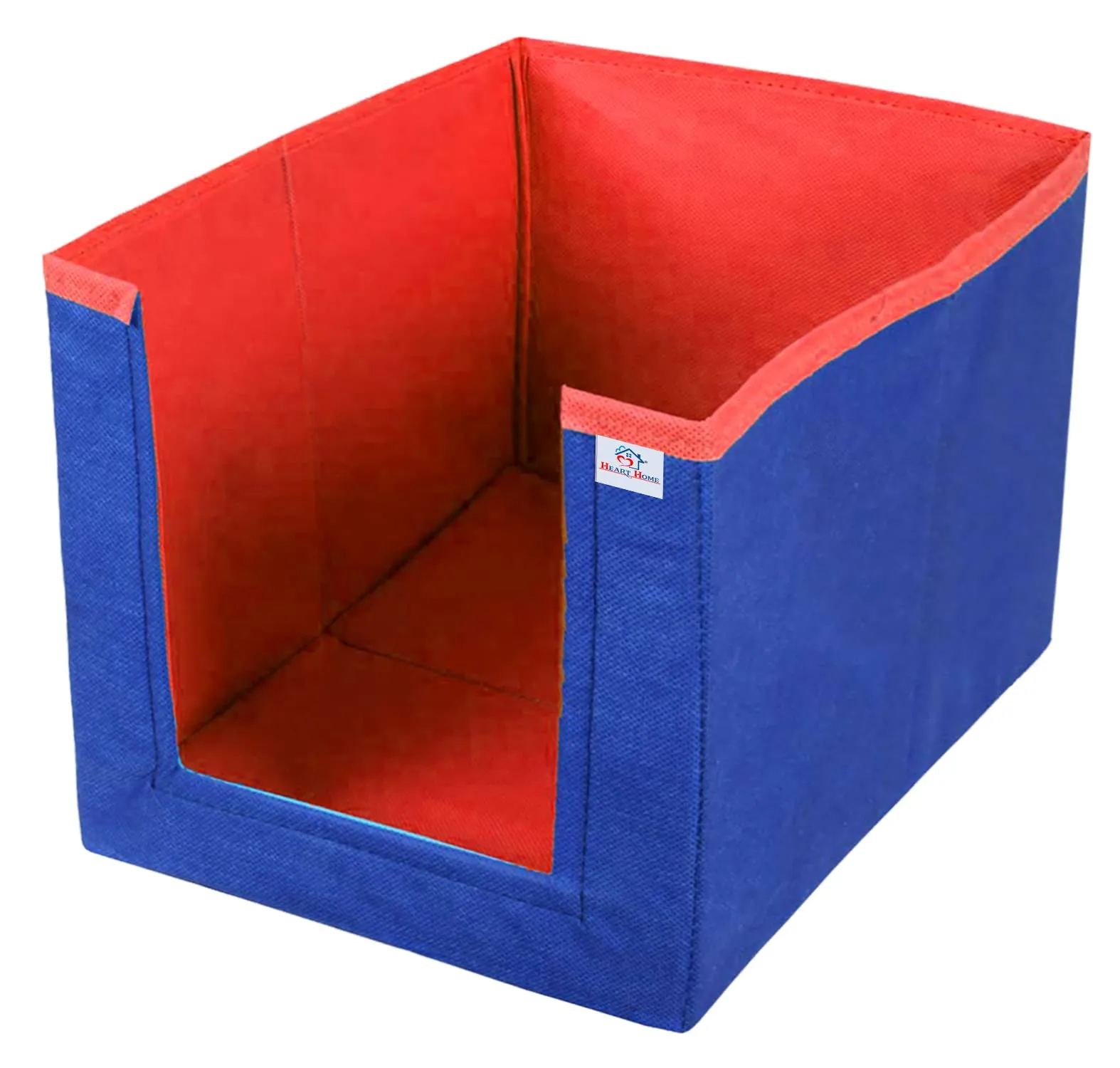 Heart Home Multiuses Non-Woven Closet Organizer With Handles- Pack of 6 (Red & Blue) -HS43HEARTH26535