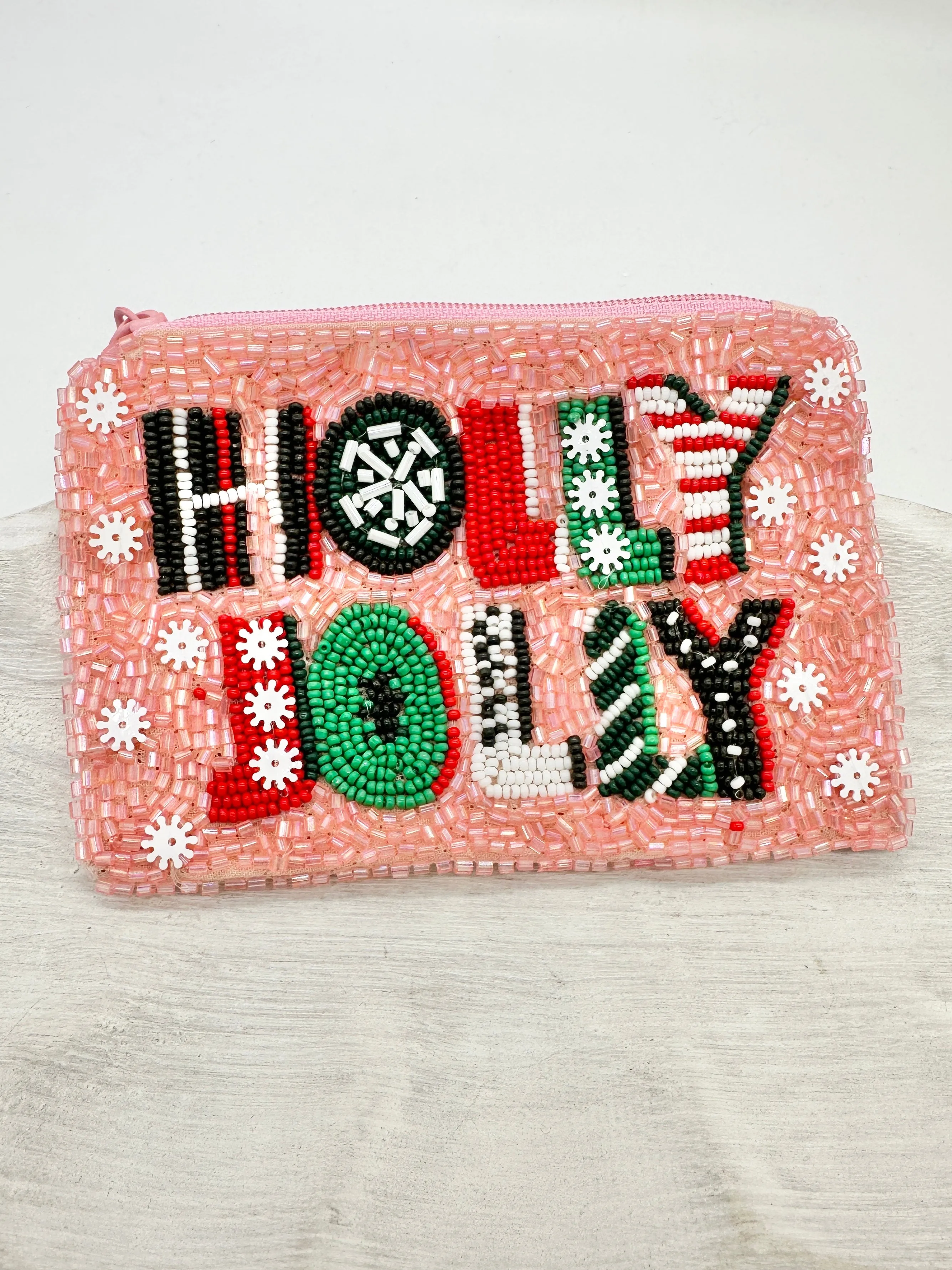 Holiday Beaded Coin Purse