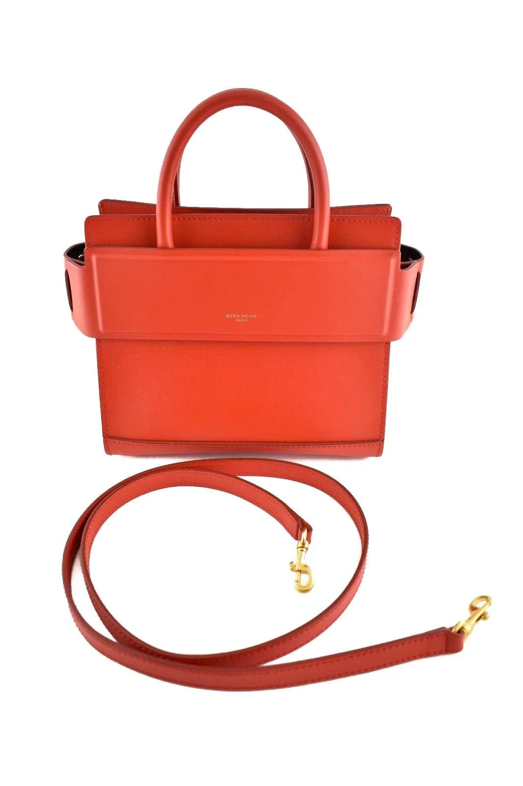 Horizon Mini Red Leather Shoulder Crossbody Handle Satchel Shoulder Bag