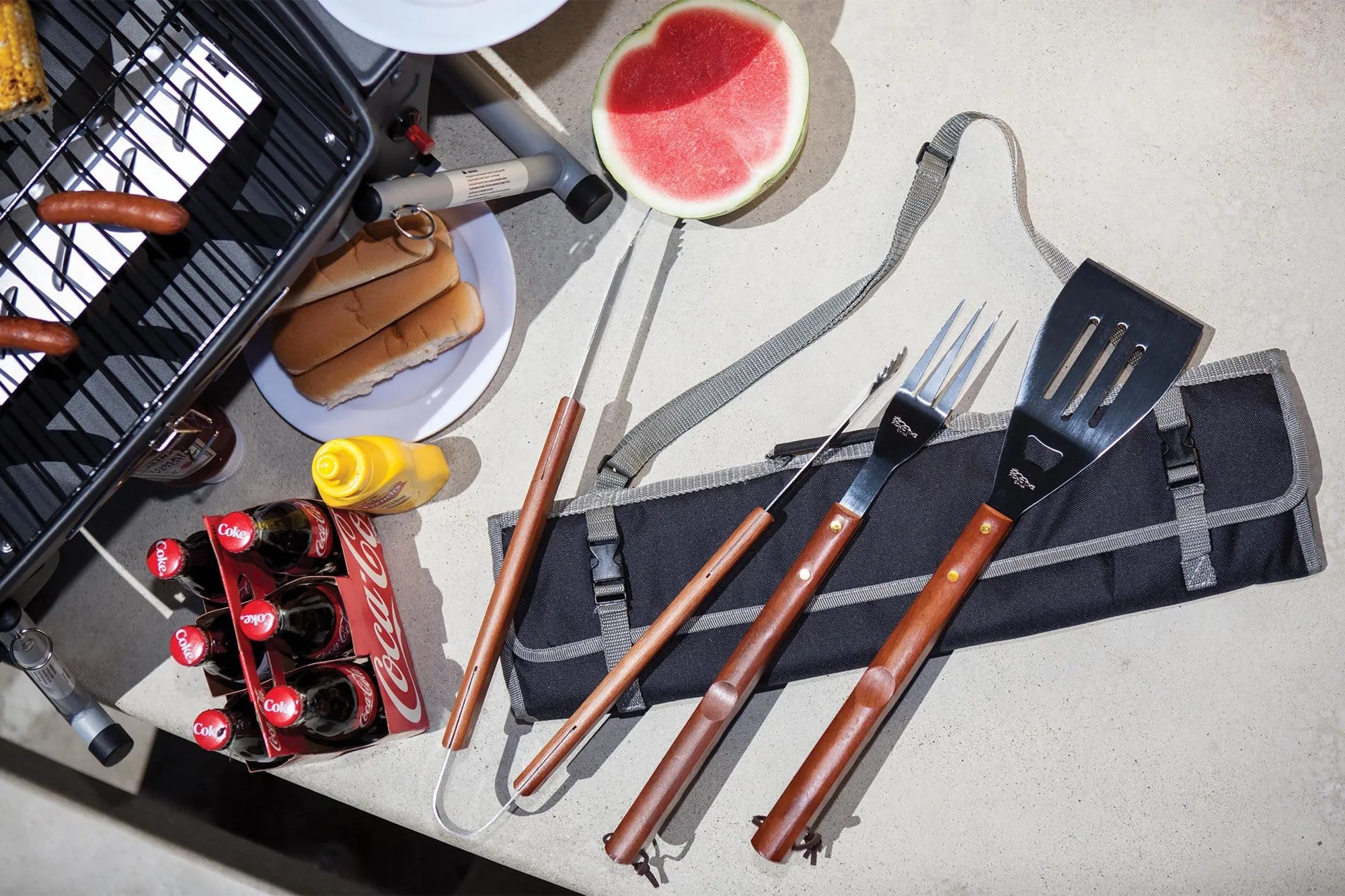 Kansas Jayhawks - 3-Piece BBQ Tote & Grill Set