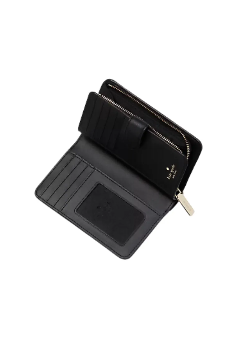 Kate Spade Lena Medium Compact Bifold Wallet In Black KH787