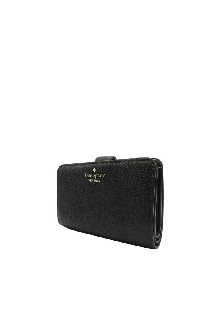 Kate Spade Lena Medium Compact Bifold Wallet In Black KH787