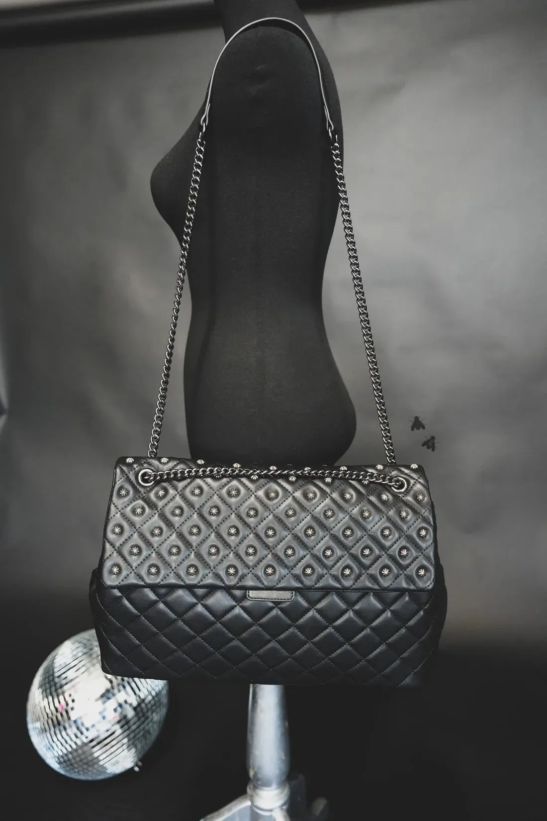 Large Studded Quilted Leather Handbag