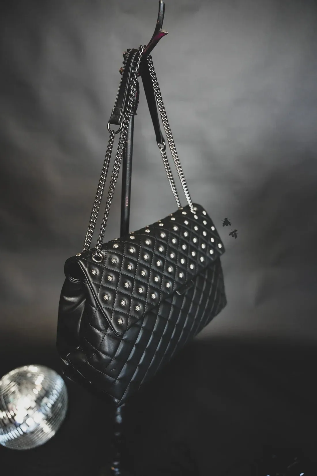 Large Studded Quilted Leather Handbag