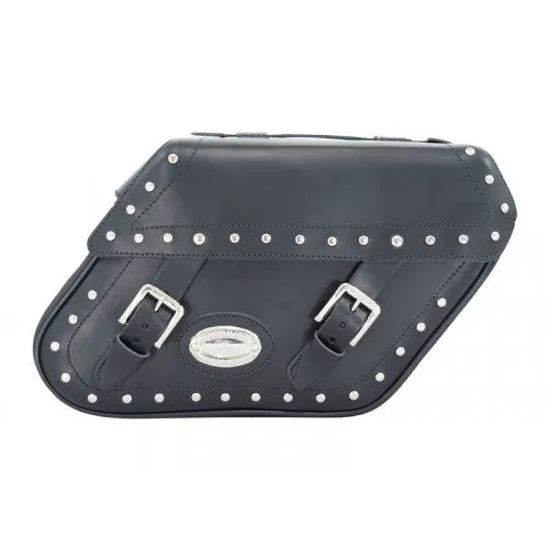 Longride Studded Leather Saddlebags Black - 27 Liters